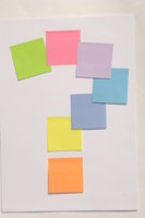 Image of Question Mark made of post-it notes