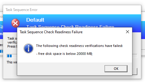 Disk Failure error message