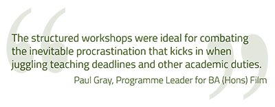 "The structured workshops were ideal for combating the inevitable procrastination that kicks in when juggling duties"