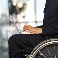Worker in wheelchair